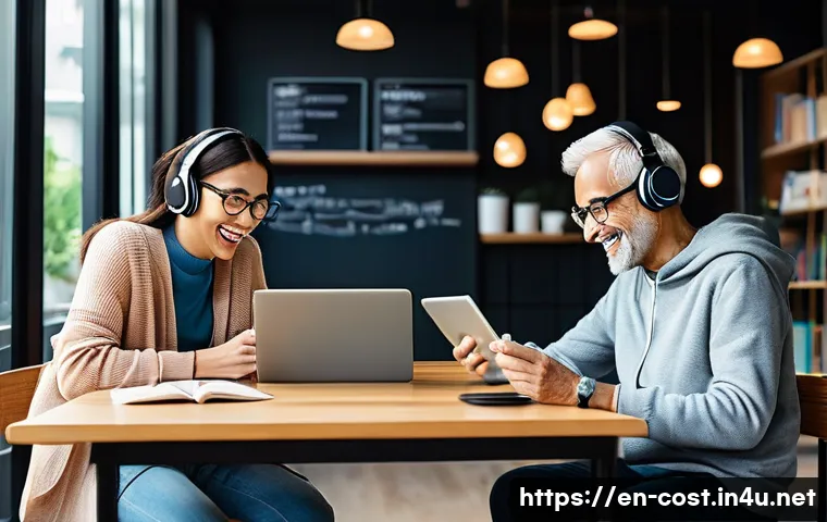 어학원 수업료 - **Prompt 1: The Modern Language Learner's Journey**
    A vibrant, diverse group of individuals of v...